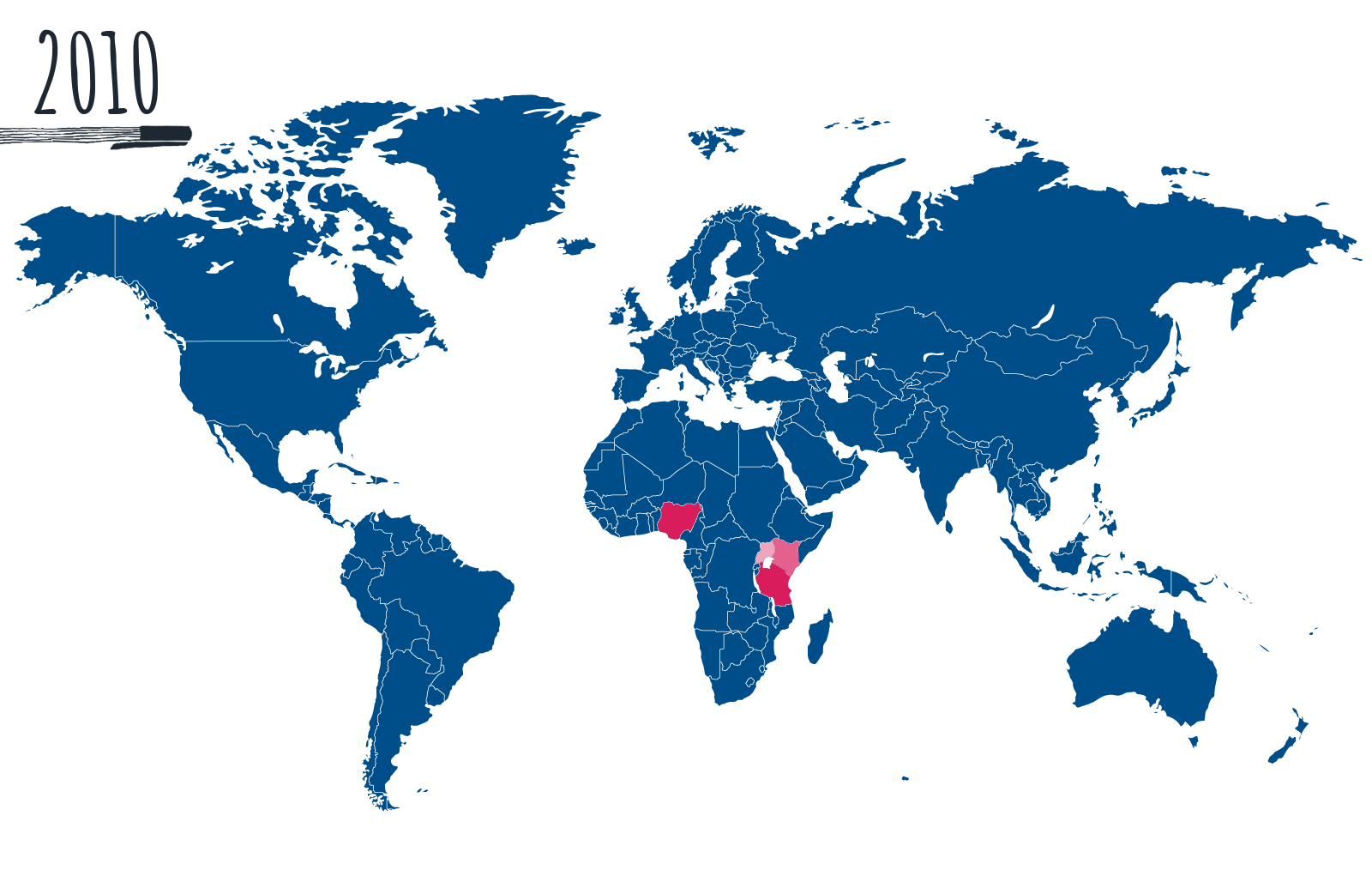 2010 Pens for Kids UK donation map