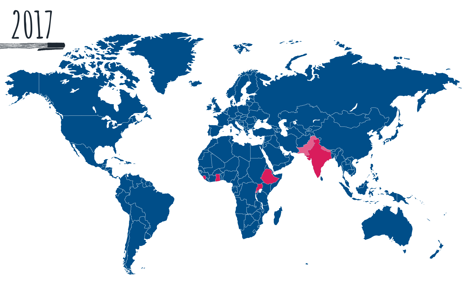 2017 Pens for Kids UK donation map