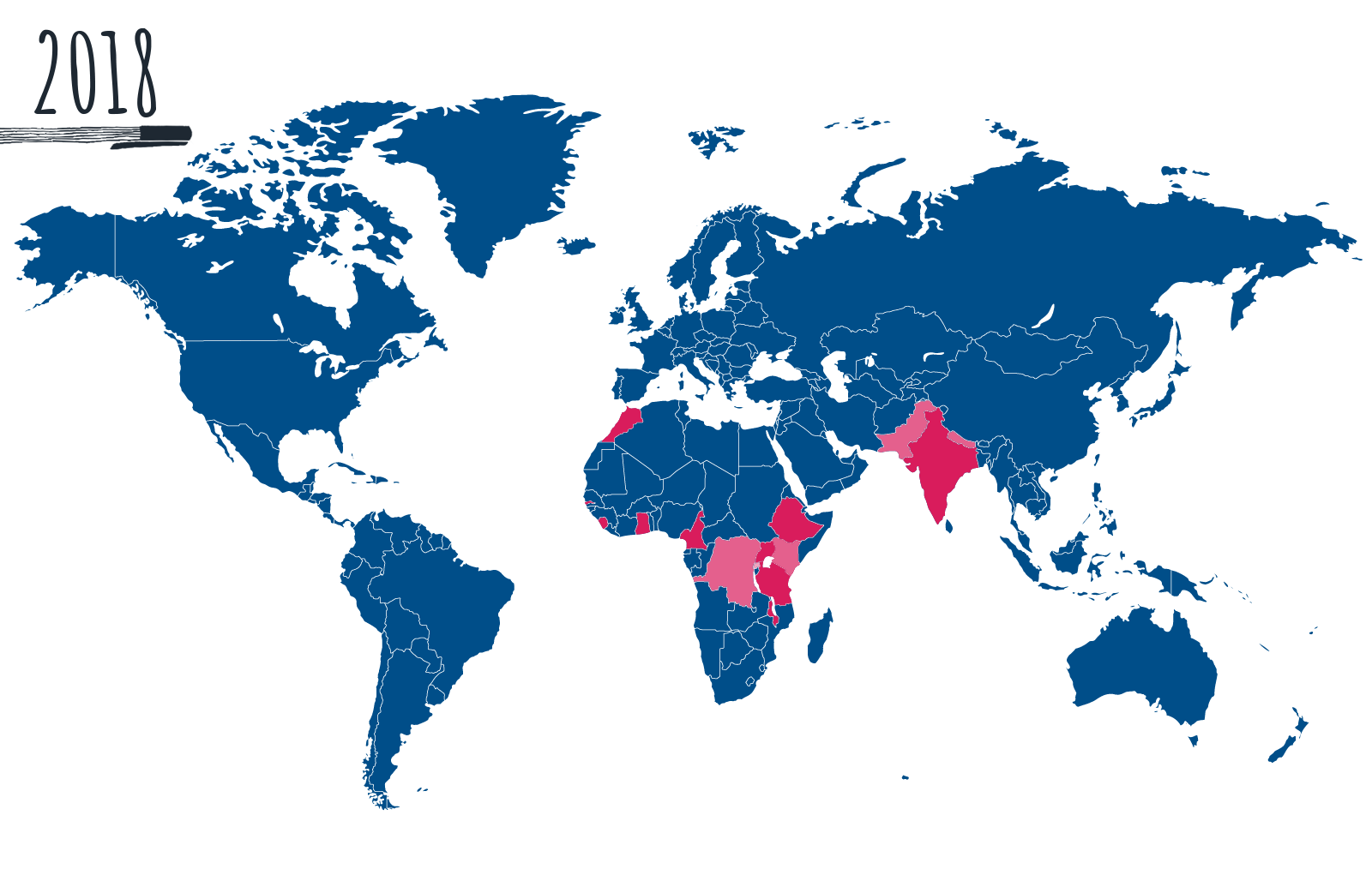 2018 Pens for Kids UK donation map